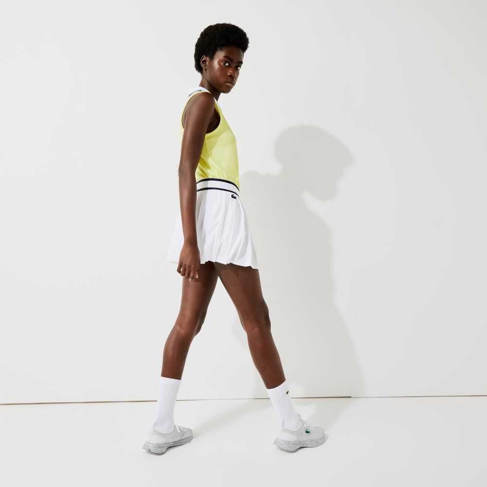 Lacoste SPORT Light Plisserad Vita Marinblå Blå | JGHVT-1357