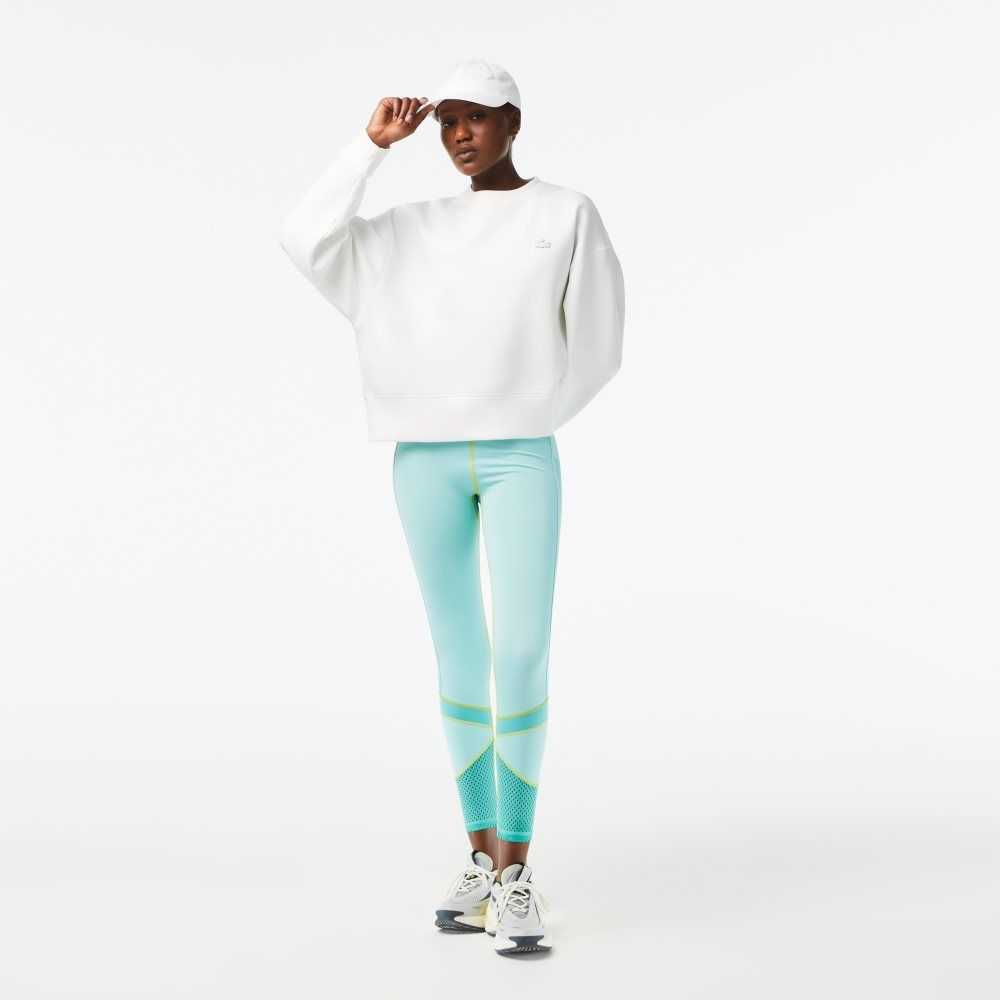 Lacoste SPORT Logo Stripe Leggings Ljusgröna Gröna Ljusgröna | TWRFV-4687