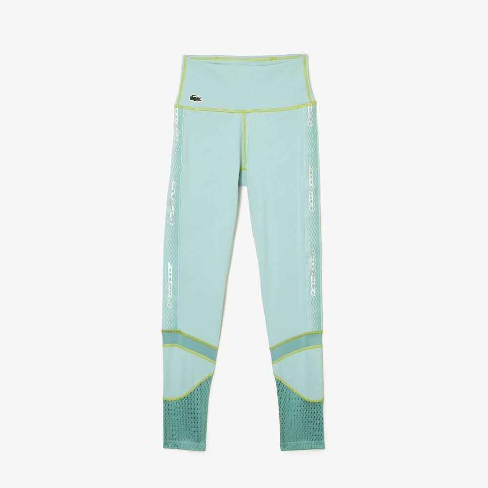 Lacoste SPORT Logo Stripe Leggings Ljusgröna Gröna Ljusgröna | TWRFV-4687