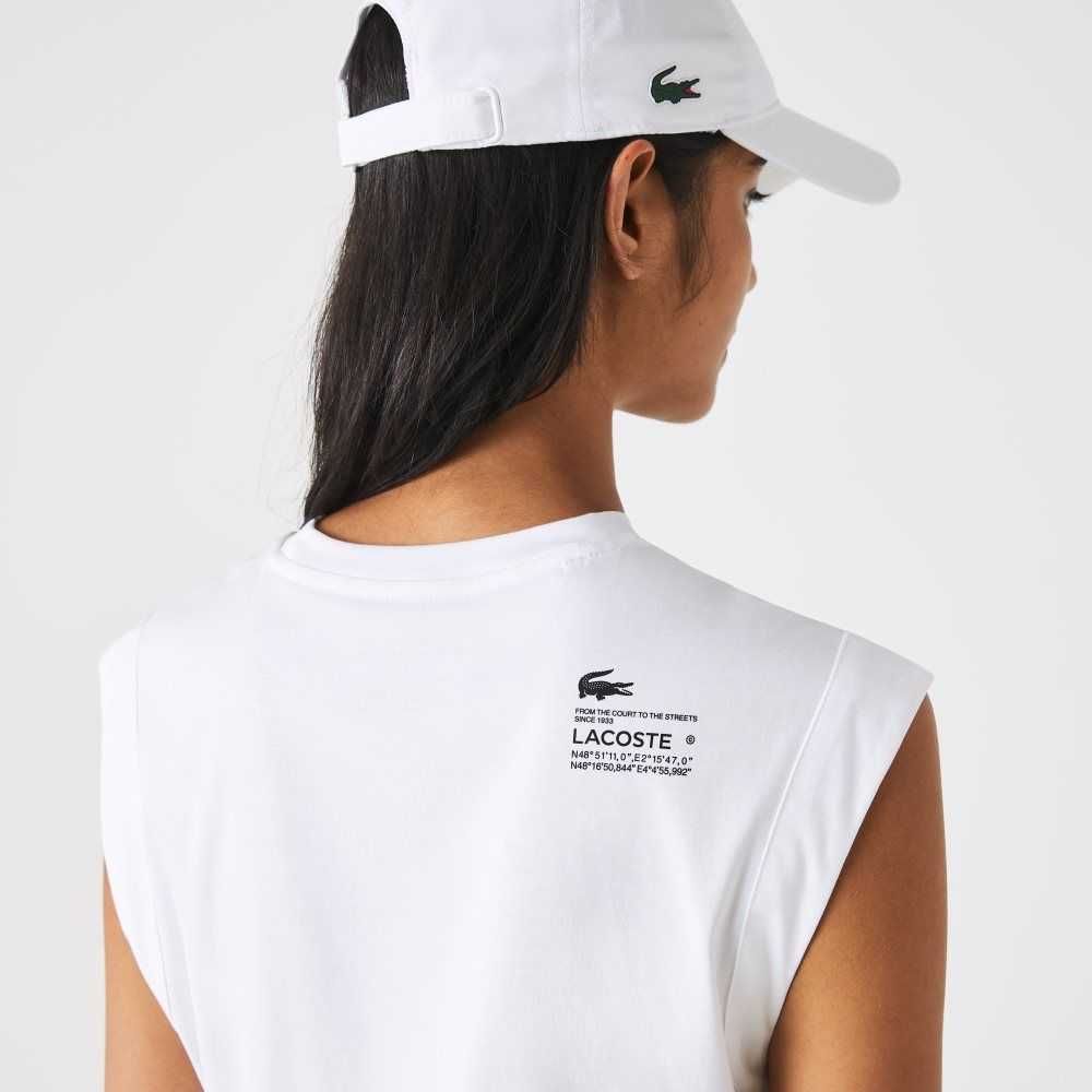 Lacoste SPORT Loose Fit Branded Coordinate T-Shirt Vita | NTZPF-8761