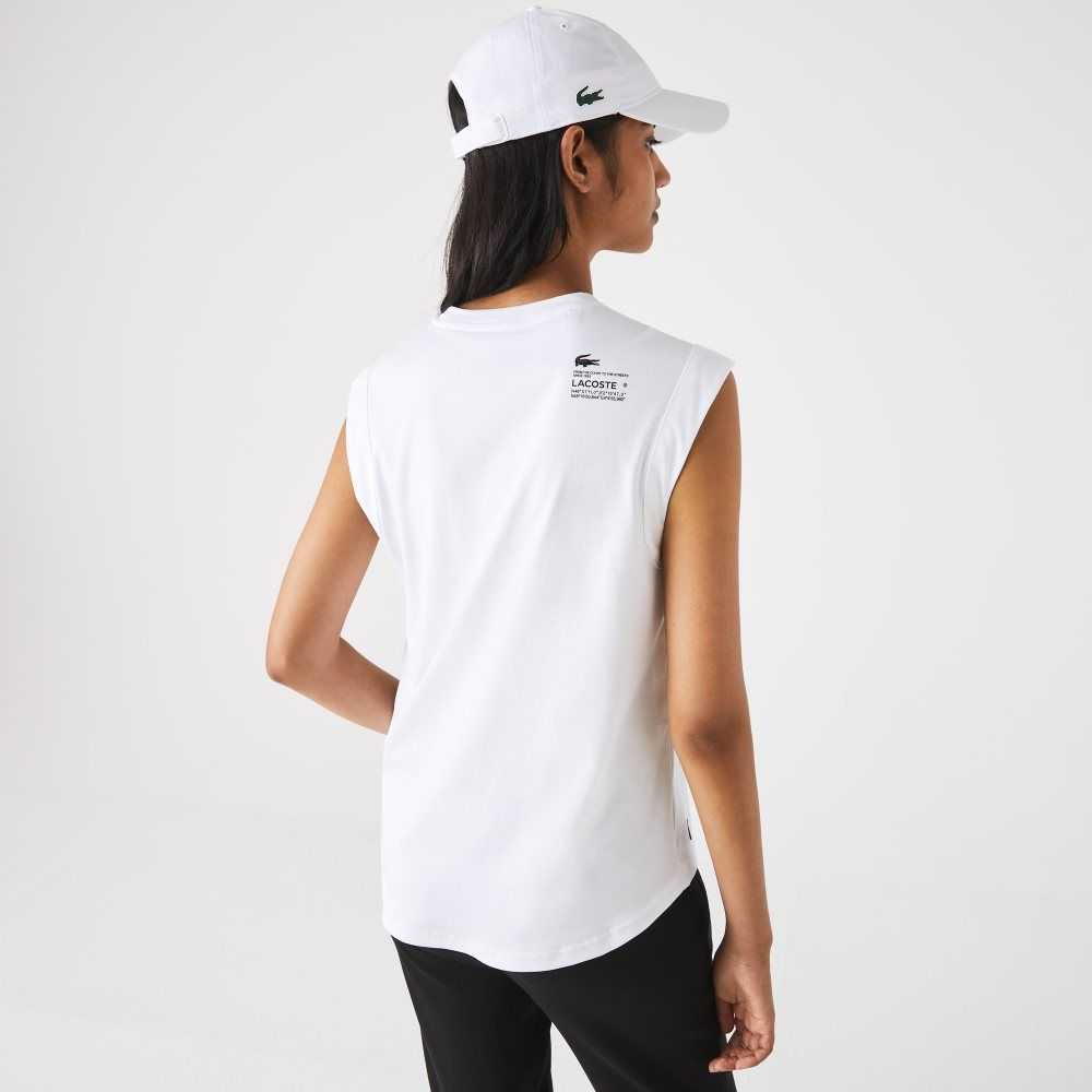 Lacoste SPORT Loose Fit Branded Coordinate T-Shirt Vita | NTZPF-8761