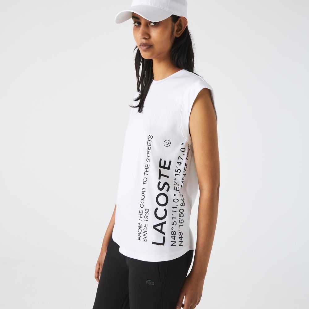 Lacoste SPORT Loose Fit Branded Coordinate T-Shirt Vita | NTZPF-8761