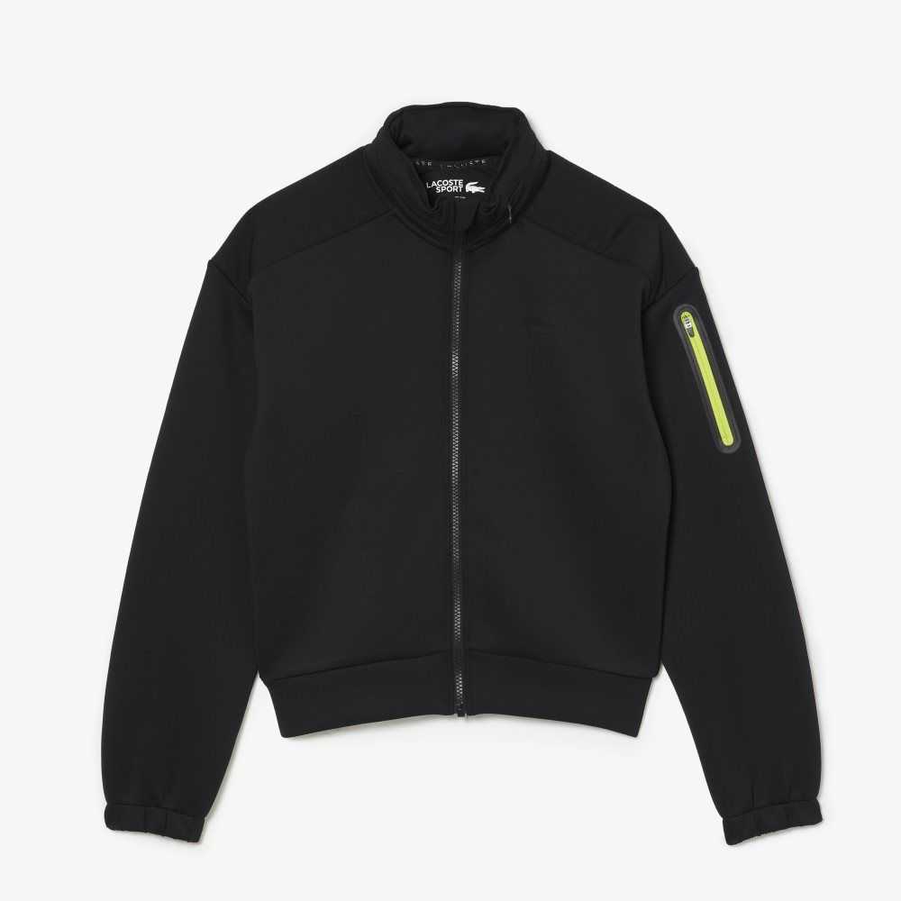 Lacoste SPORT Loose Fit Zip Svarta | XEYHR-3175