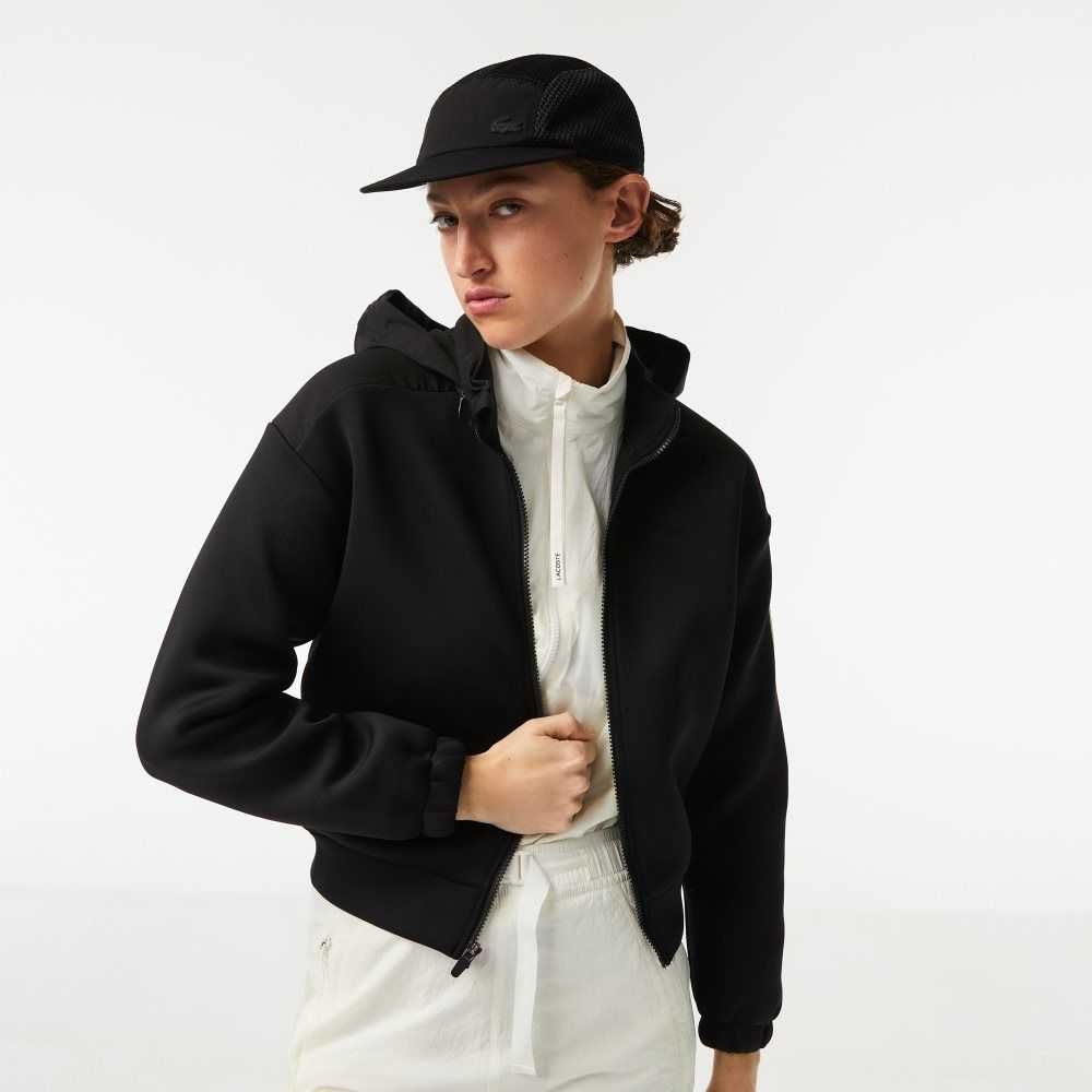 Lacoste SPORT Loose Fit Zip Svarta | XEYHR-3175