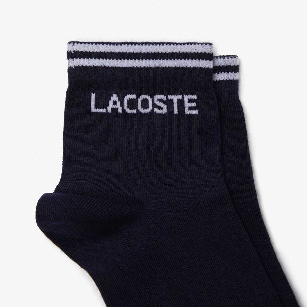 Lacoste SPORT Low-Cut Bomull Sock Two-Pack Marinblå Blå Vita | NEPBO-5132