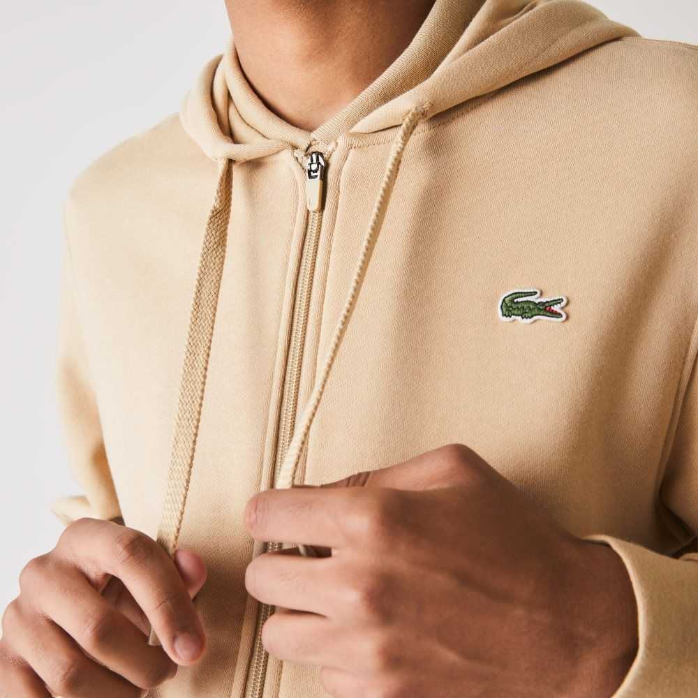 Lacoste SPORT Lätta Bi-material Hoodie Beige | ARVUI-5816