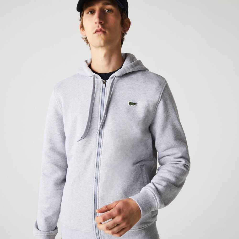 Lacoste SPORT Lätta Bi-material Hoodie Grå Ljusgrå | RUTPO-0675