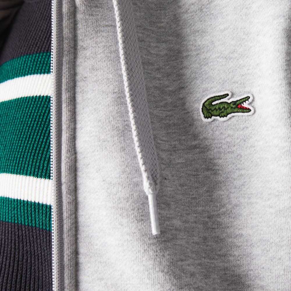 Lacoste SPORT Lätta Bi-material Hoodie Grå Ljusgrå | RUTPO-0675