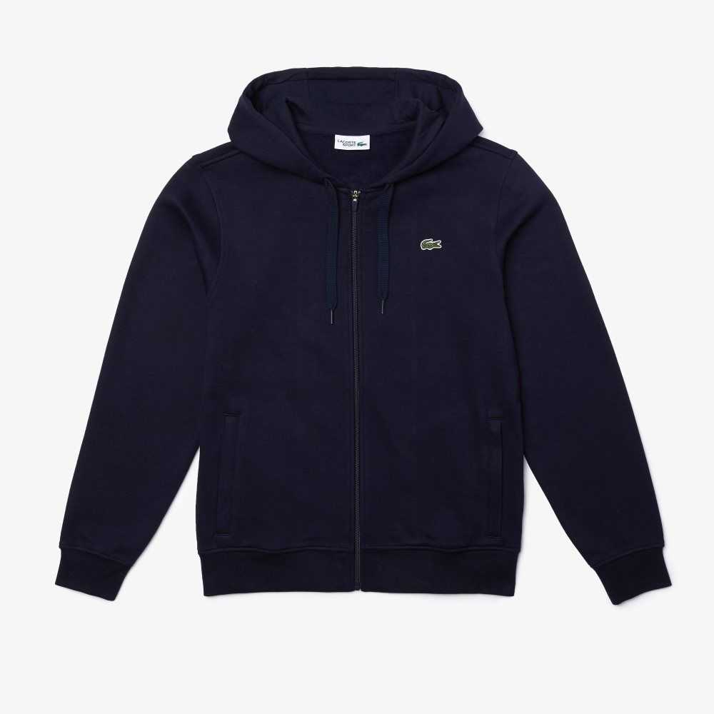 Lacoste SPORT Lätta Bi-material Hoodie Marinblå Blå | EPMSY-3165