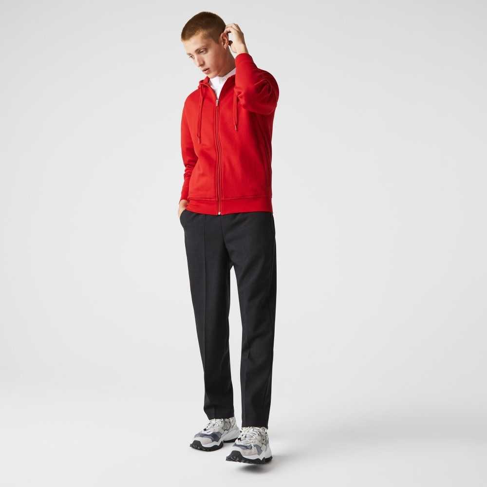 Lacoste SPORT Lätta Bi-material Hoodie Röda | ZQPRH-6798