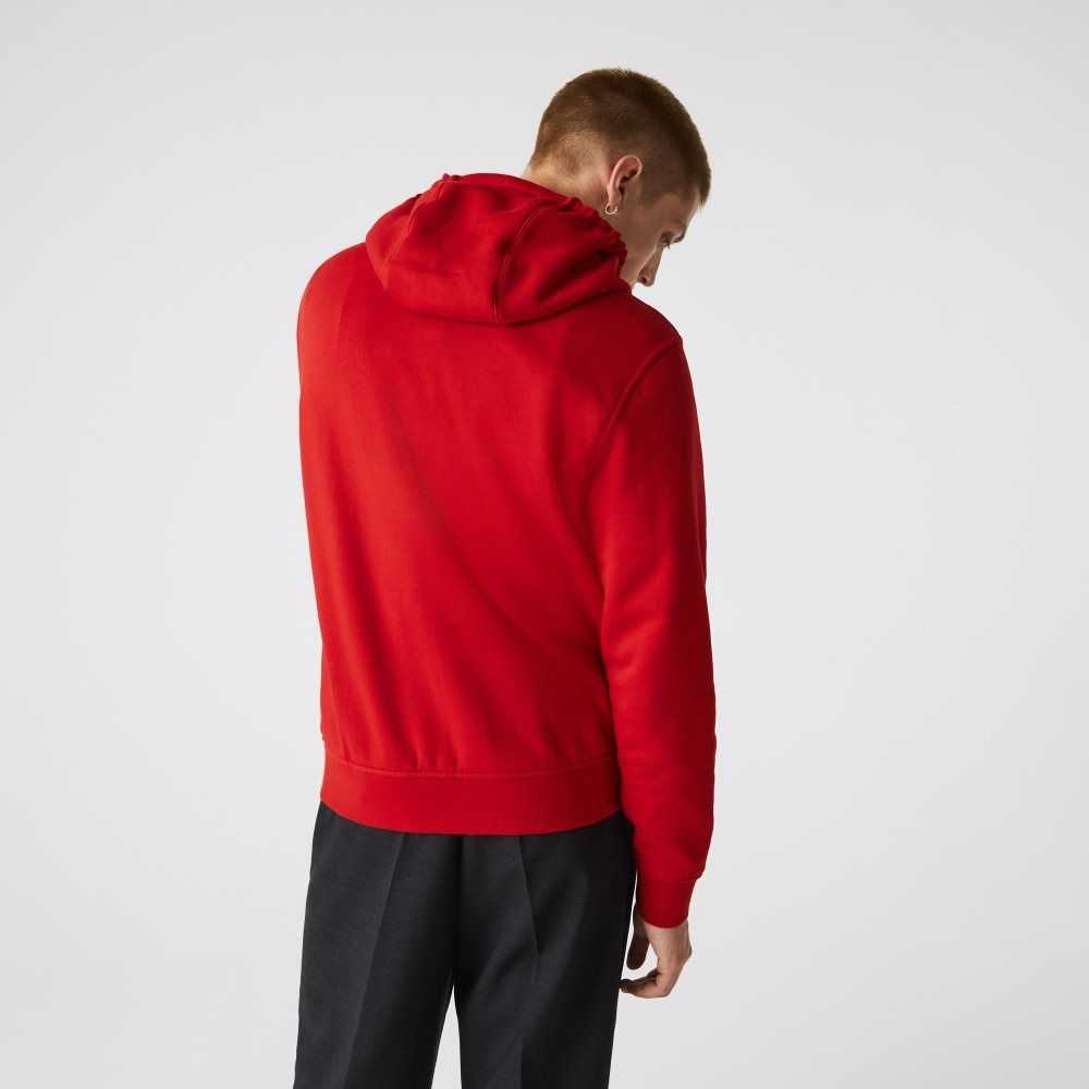 Lacoste SPORT Lätta Bi-material Hoodie Röda | ZQPRH-6798