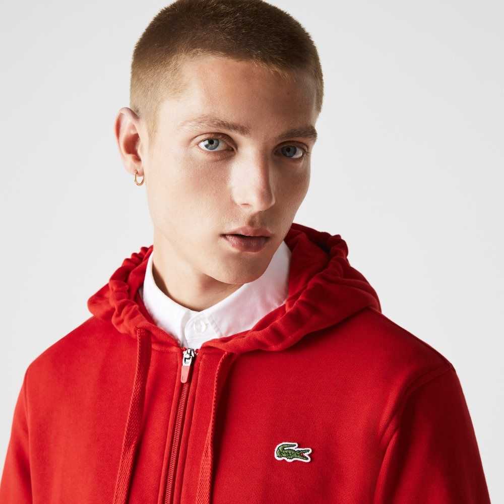 Lacoste SPORT Lätta Bi-material Hoodie Röda | ZQPRH-6798