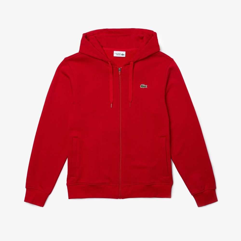 Lacoste SPORT Lätta Bi-material Hoodie Röda | ZQPRH-6798