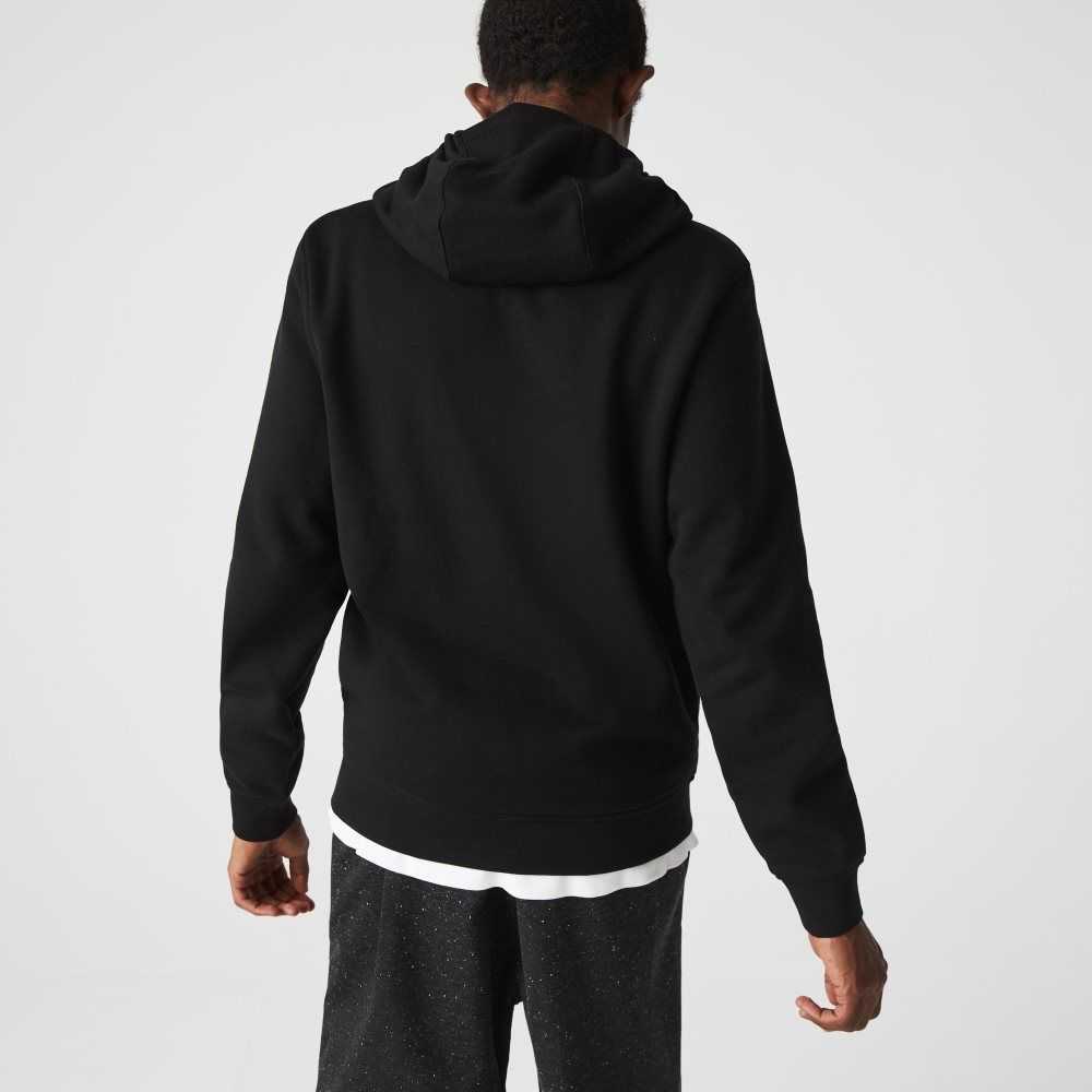 Lacoste SPORT Lätta Bi-material Hoodie Svarta | CYOZI-9720