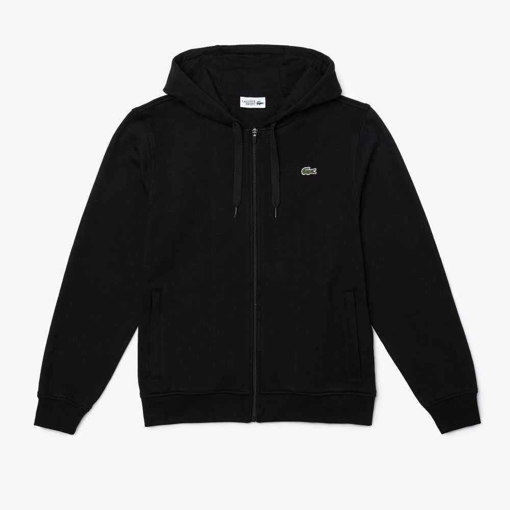 Lacoste SPORT Lätta Bi-material Hoodie Svarta | CYOZI-9720