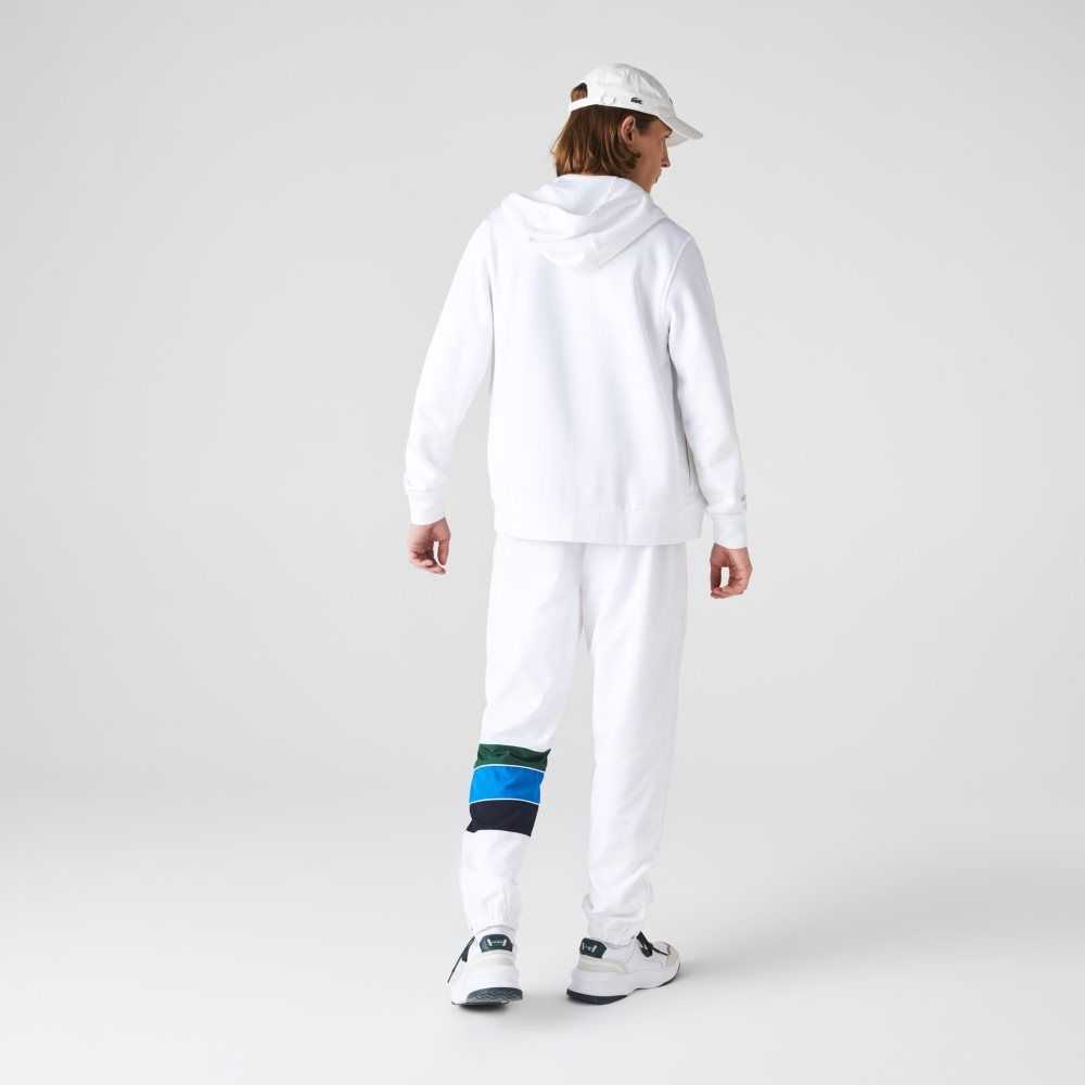 Lacoste SPORT Lätta Bi-material Hoodie Vita | PRSXZ-8601