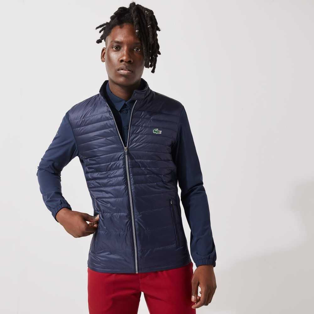 Lacoste SPORT Lätta Vatten-Resistant Quiltad Golf Marinblå Blå | MUJOH-1358