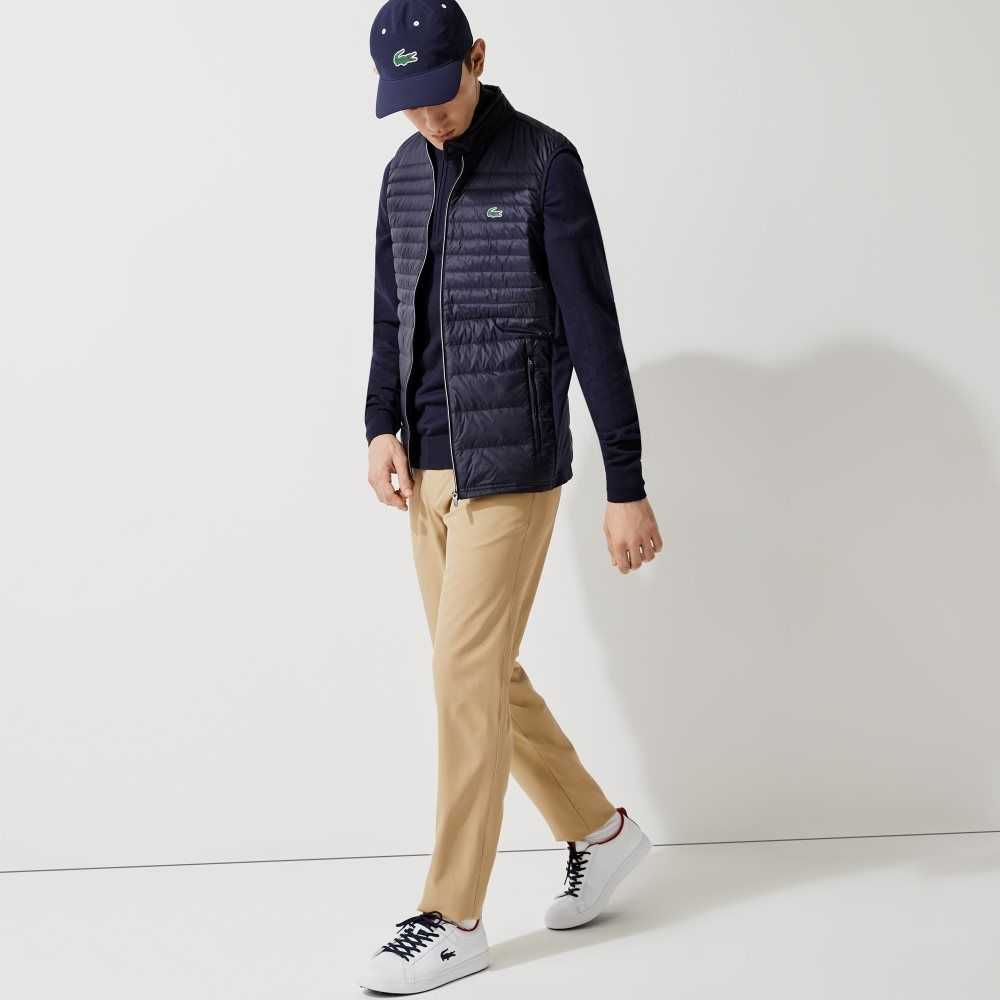 Lacoste SPORT Lätta Vatten-Resistant Quiltad Golf Vest Marinblå Blå | VEUSI-7483