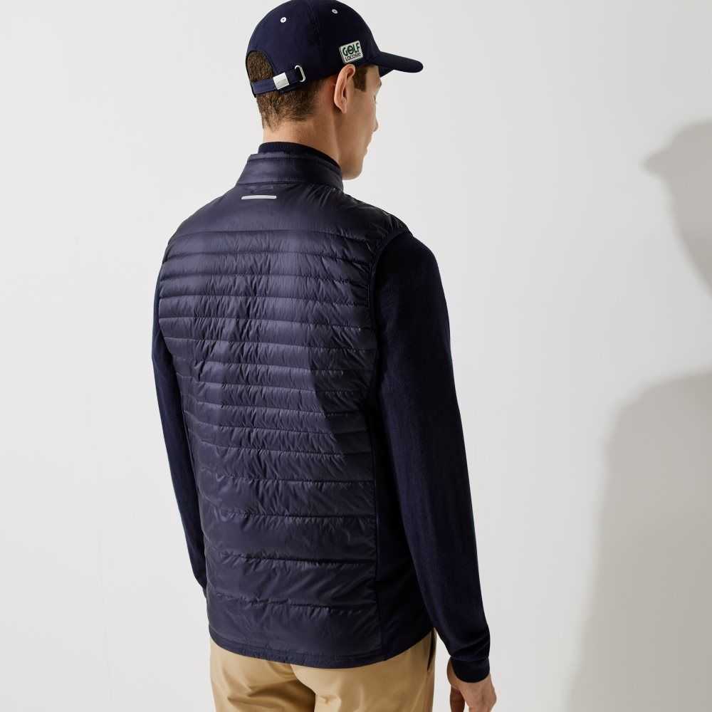 Lacoste SPORT Lätta Vatten-Resistant Quiltad Golf Vest Marinblå Blå | VEUSI-7483