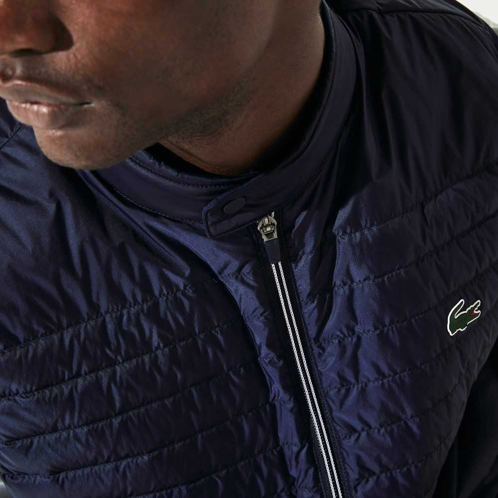 Lacoste SPORT Lätta Vatten-Resistant Quiltad Golf Vest Marinblå Blå | VEUSI-7483