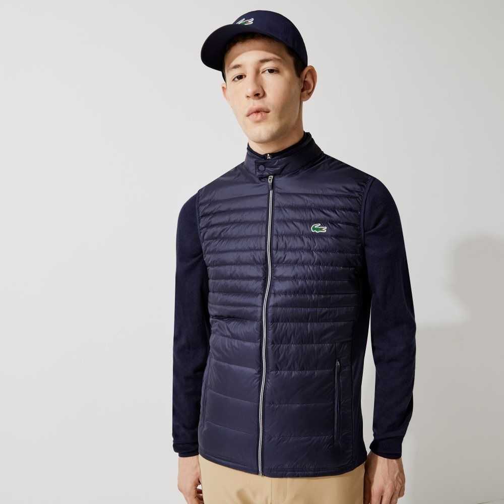 Lacoste SPORT Lätta Vatten-Resistant Quiltad Golf Vest Marinblå Blå | VEUSI-7483