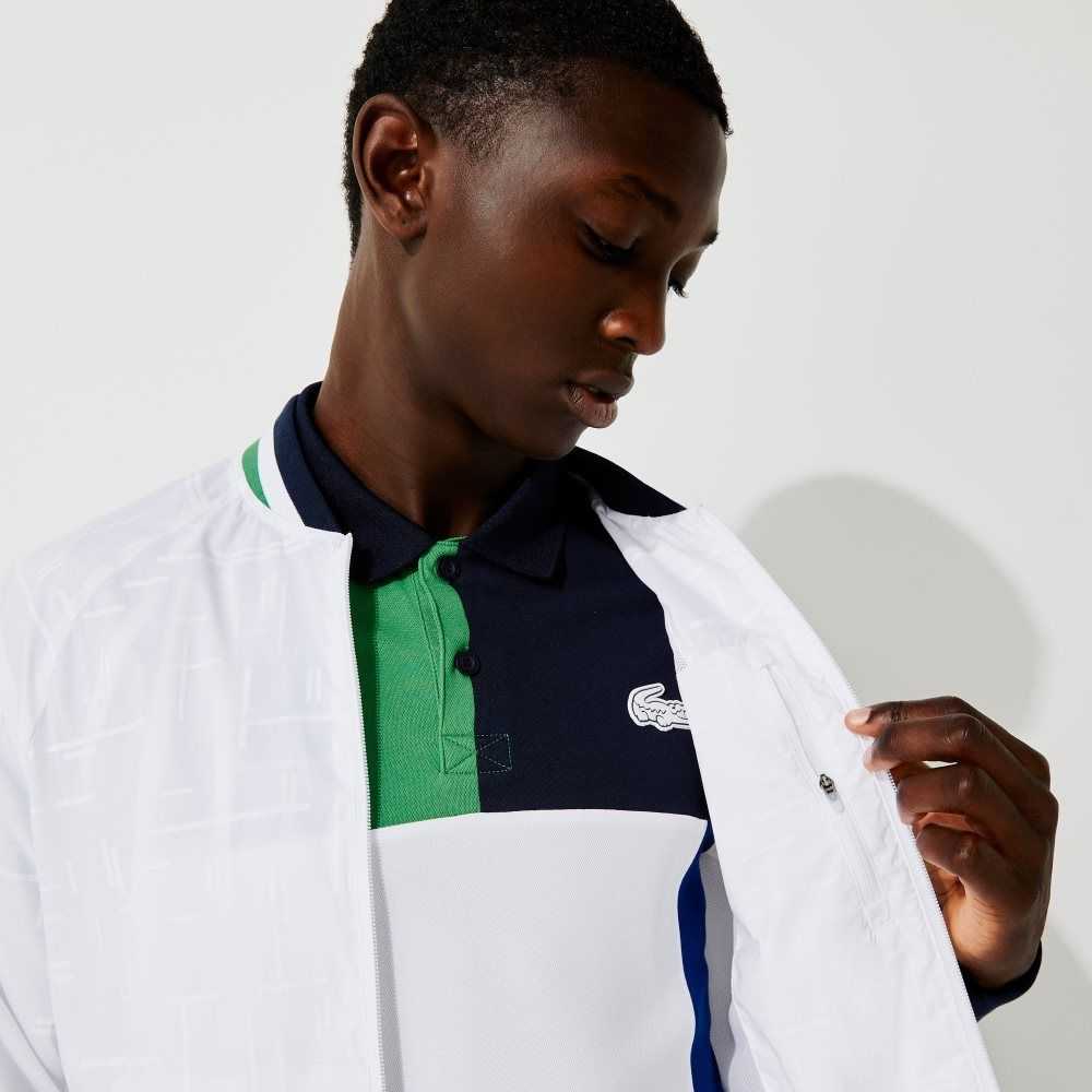 Lacoste SPORT Lätta Vatten-Resistant Vita Marinblå Blå Vita Gröna | QSFNV-4129