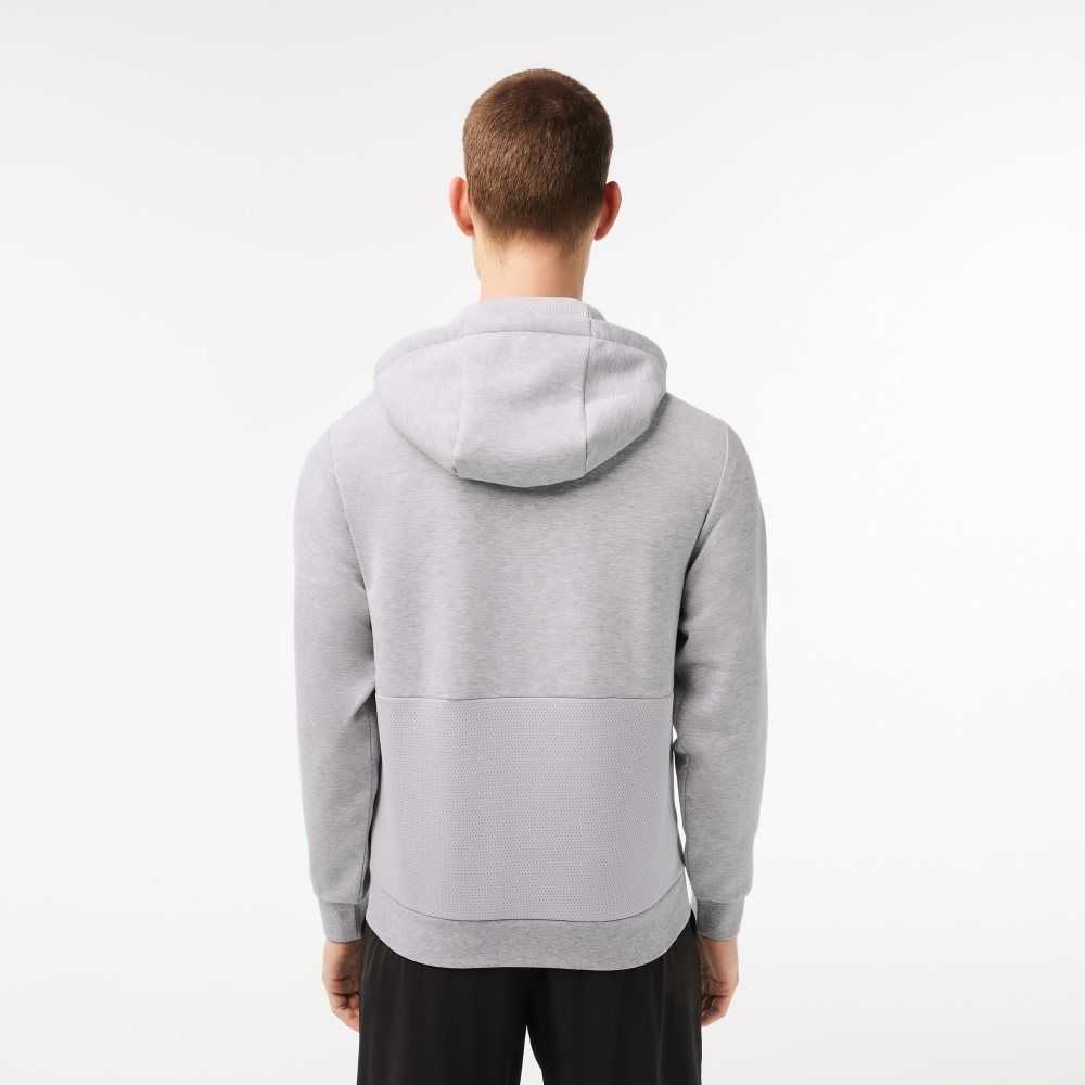 Lacoste SPORT Mesh Panels Hoodie Grå Ljusgrå | IFAEV-7982