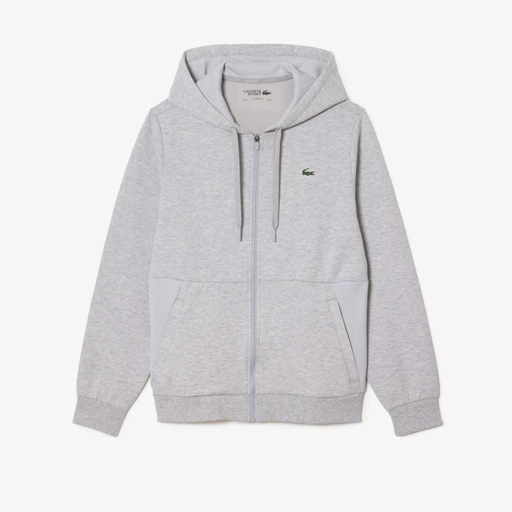 Lacoste SPORT Mesh Panels Hoodie Grå Ljusgrå | IFAEV-7982