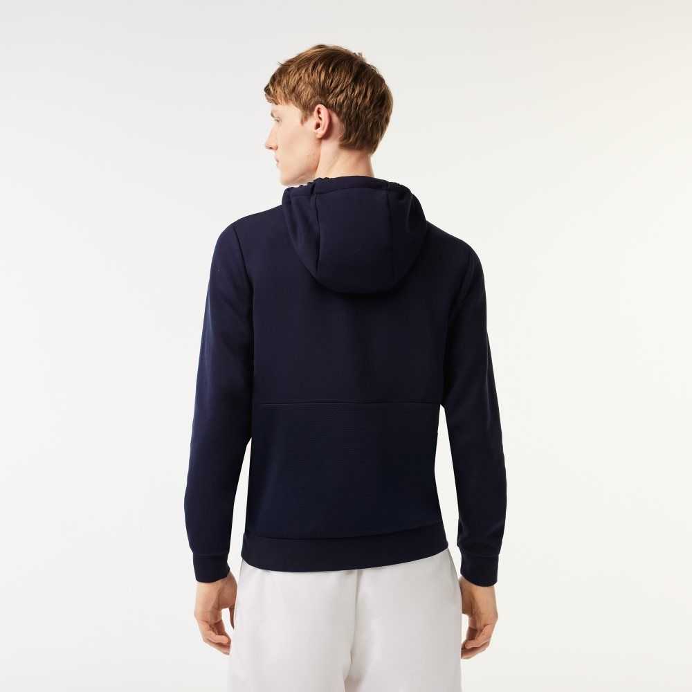 Lacoste SPORT Mesh Panels Hoodie Marinblå Blå | IAKBN-2068