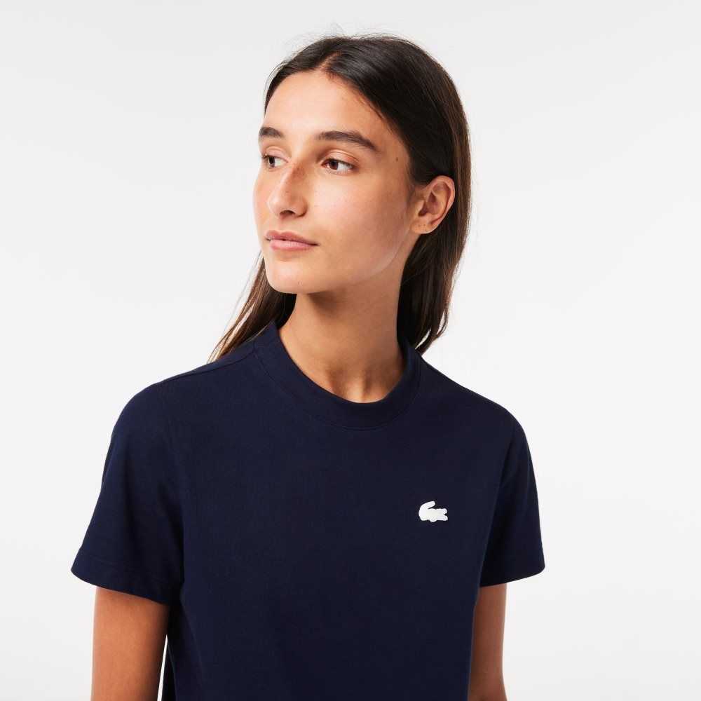 Lacoste SPORT Organic Bomull Jersey T-Shirt Marinblå Blå | HPOGC-4597