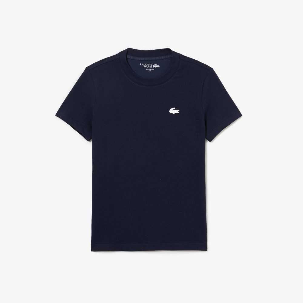 Lacoste SPORT Organic Bomull Jersey T-Shirt Marinblå Blå | HPOGC-4597