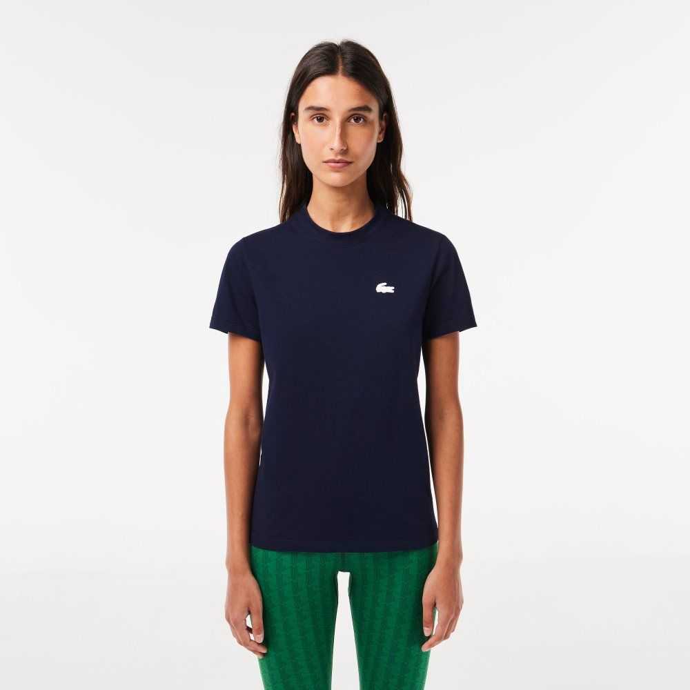 Lacoste SPORT Organic Bomull Jersey T-Shirt Marinblå Blå | HPOGC-4597