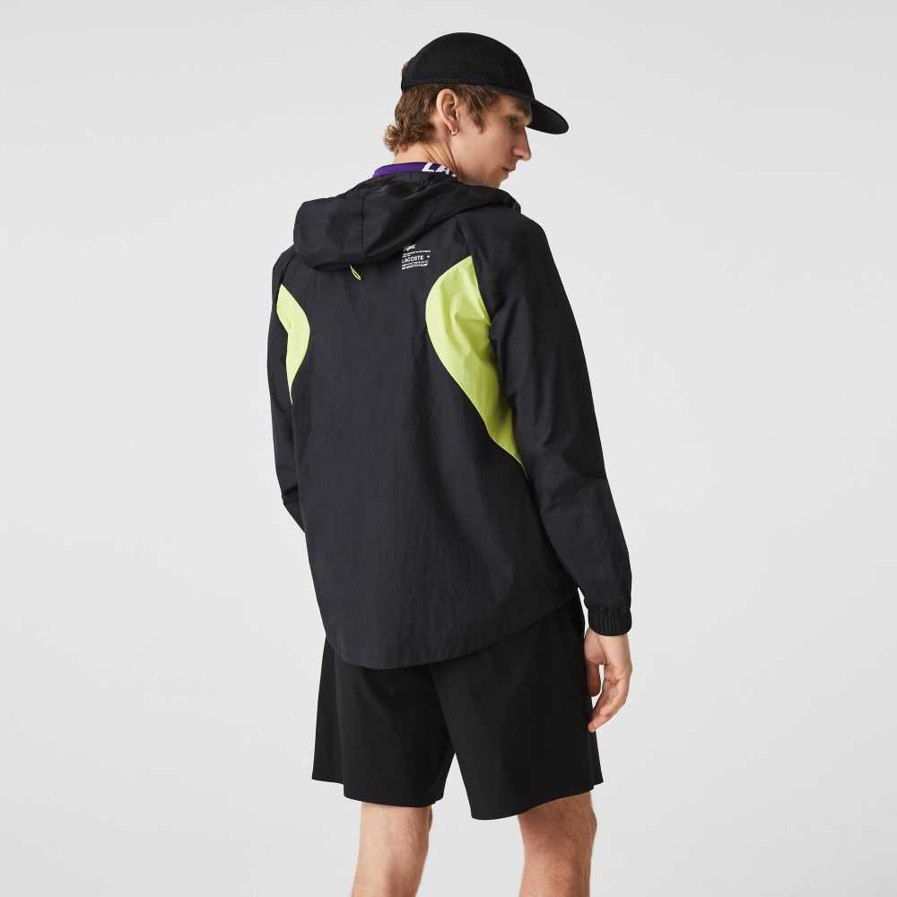 Lacoste SPORT Packable Windbreaker Svarta Gula | GQKLI-4980