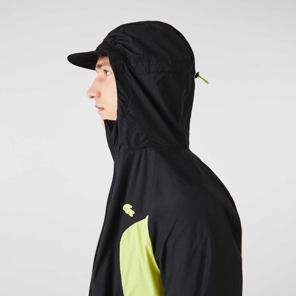 Lacoste SPORT Packable Windbreaker Svarta Gula | GQKLI-4980