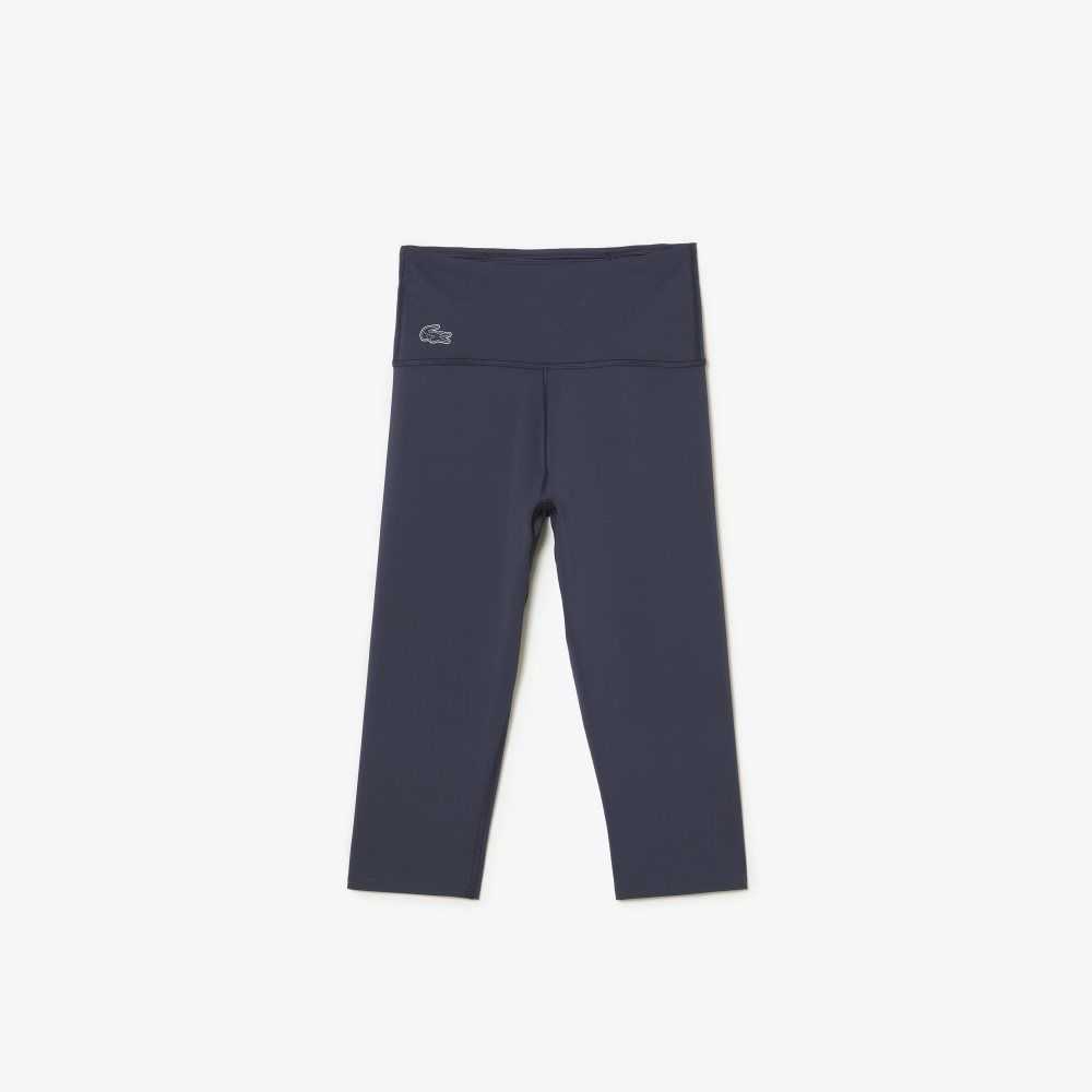 Lacoste SPORT Plain Cropped Leggings Blå | ULDPI-6082