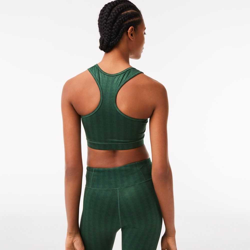 Lacoste SPORT Printed Sports Bra Gröna | VBLYF-3926