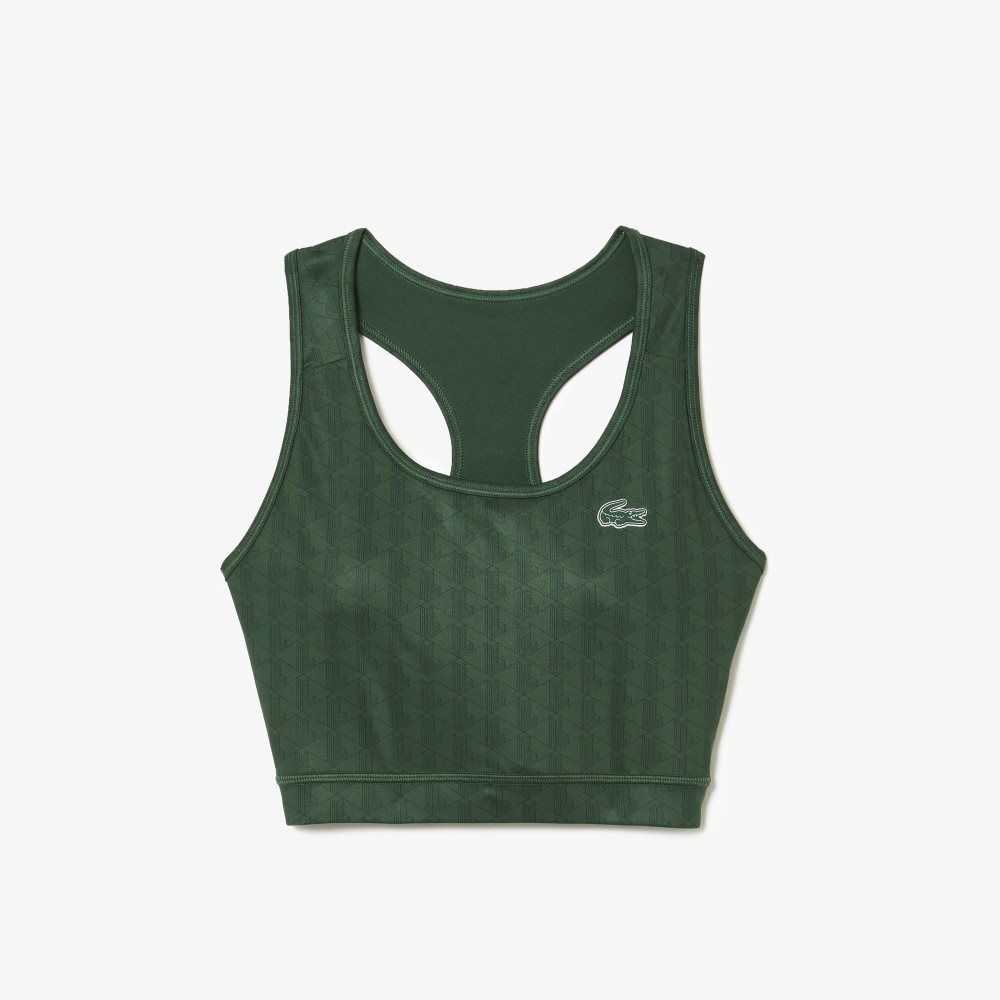 Lacoste SPORT Printed Sports Bra Gröna | VBLYF-3926