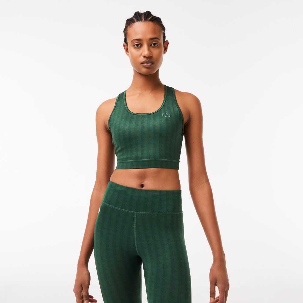 Lacoste SPORT Printed Sports Bra Gröna | VBLYF-3926