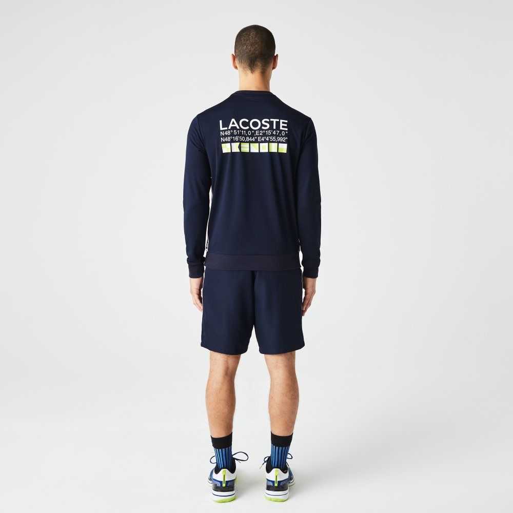 Lacoste SPORT Printed Tennis Marinblå Blå | BVUCD-1482