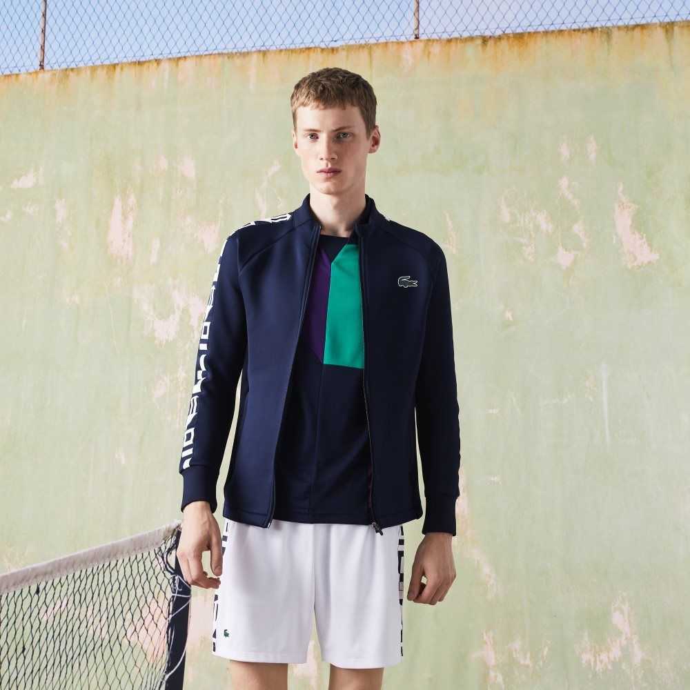 Lacoste SPORT Printed Zip Tennis Marinblå Blå | OPGQF-2856