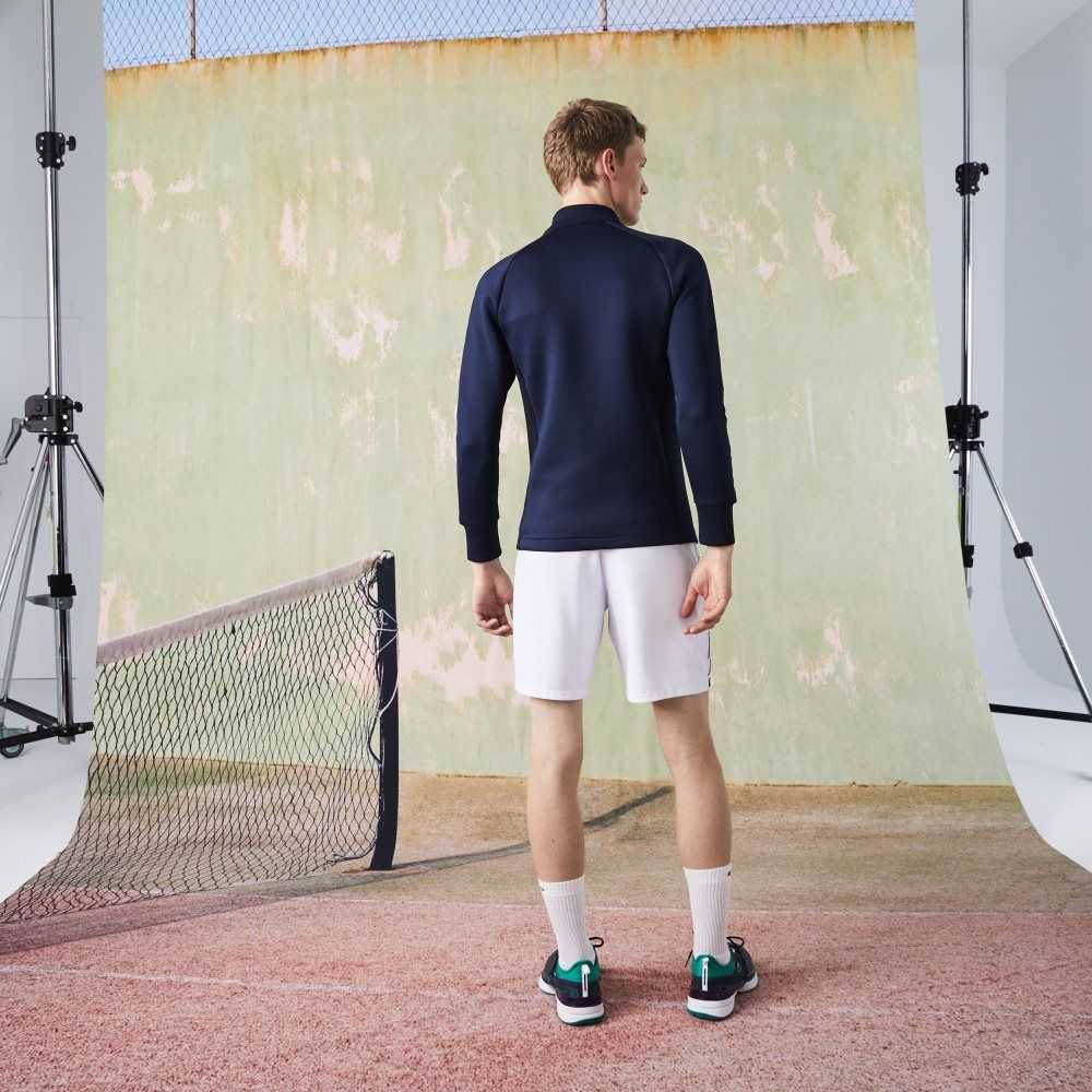 Lacoste SPORT Printed Zip Tennis Marinblå Blå | OPGQF-2856