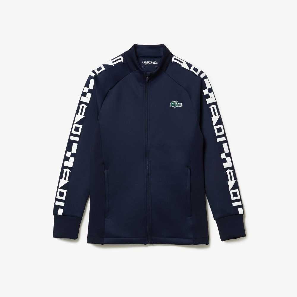 Lacoste SPORT Printed Zip Tennis Marinblå Blå | OPGQF-2856