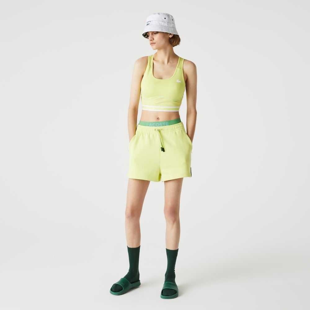 Lacoste SPORT Racer Back Sports Bra Gula Gröna | MYVRI-0674