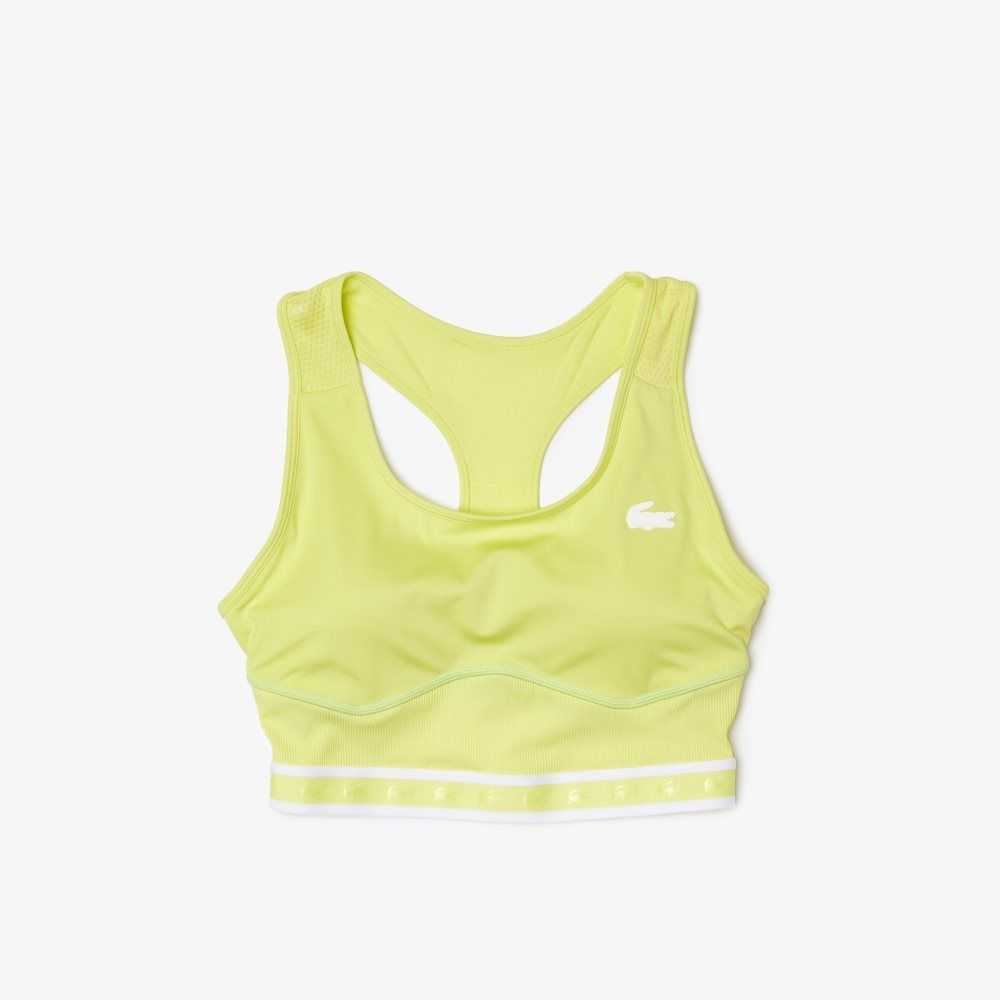 Lacoste SPORT Racer Back Sports Bra Gula Gröna | MYVRI-0674