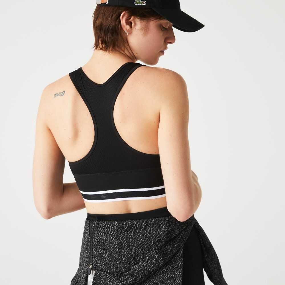 Lacoste SPORT Racer Back Sports Bra Svarta | NHDSR-7469