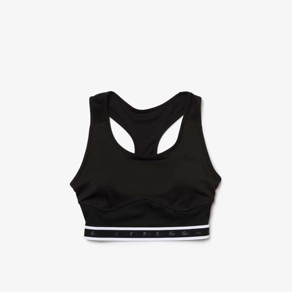 Lacoste SPORT Racer Back Sports Bra Svarta | NHDSR-7469