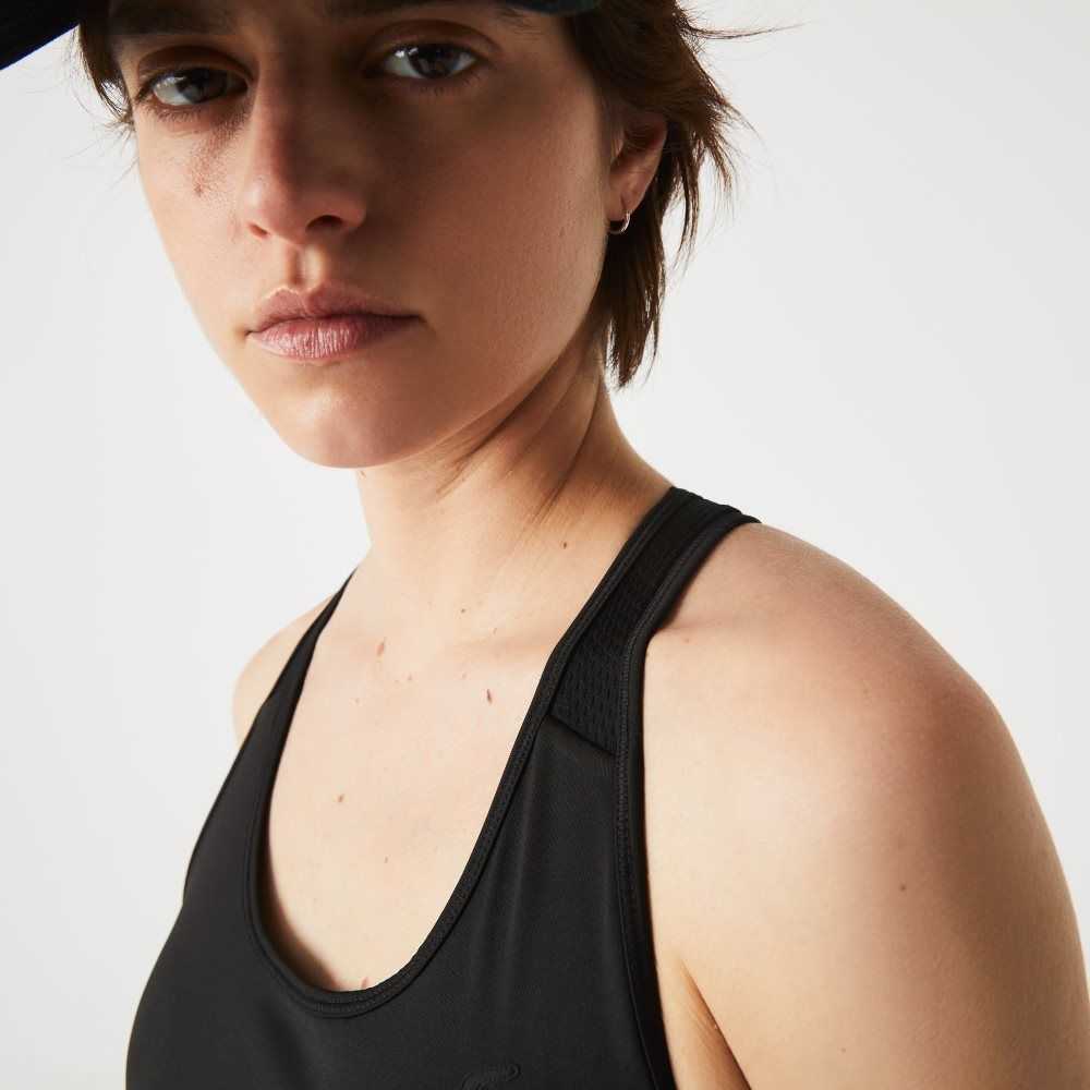 Lacoste SPORT Racer Back Sports Bra Svarta | NHDSR-7469