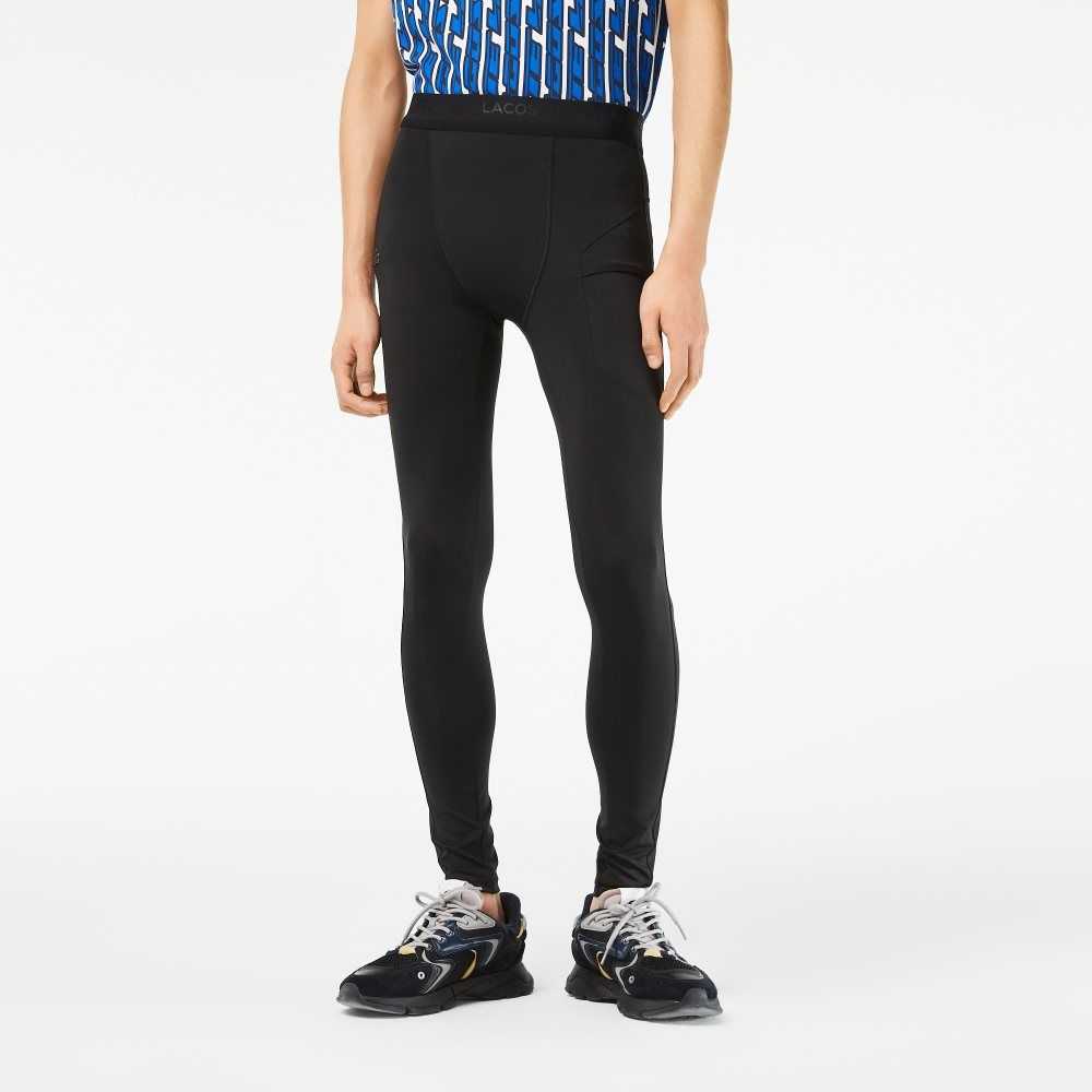 Lacoste SPORT Recycled Polyester Leggings Svarta | XIQFW-1260