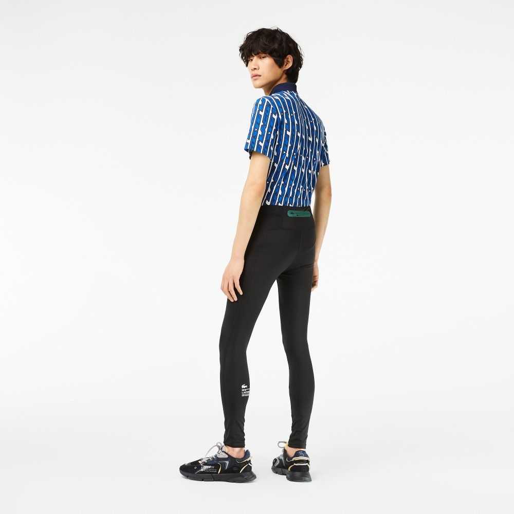 Lacoste SPORT Recycled Polyester Leggings Svarta | XIQFW-1260