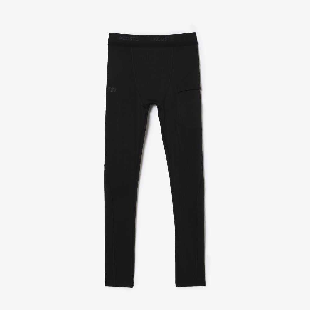 Lacoste SPORT Recycled Polyester Leggings Svarta | XIQFW-1260